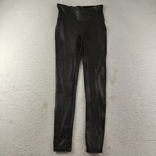 Spanx Faux Leather Leggings Size Medium Women's Pull on Pants Black High Rise