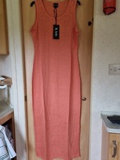 Ladies BNWT Orange Sleeveless Maxi Dress Size 18