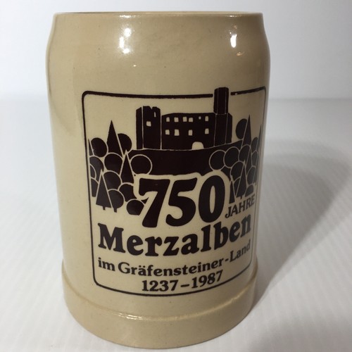 Taza de piedra de cerveza alemana Marzi & Remy cerámica gres 750 años Merzalben 1987 - Imagen 4 de 12