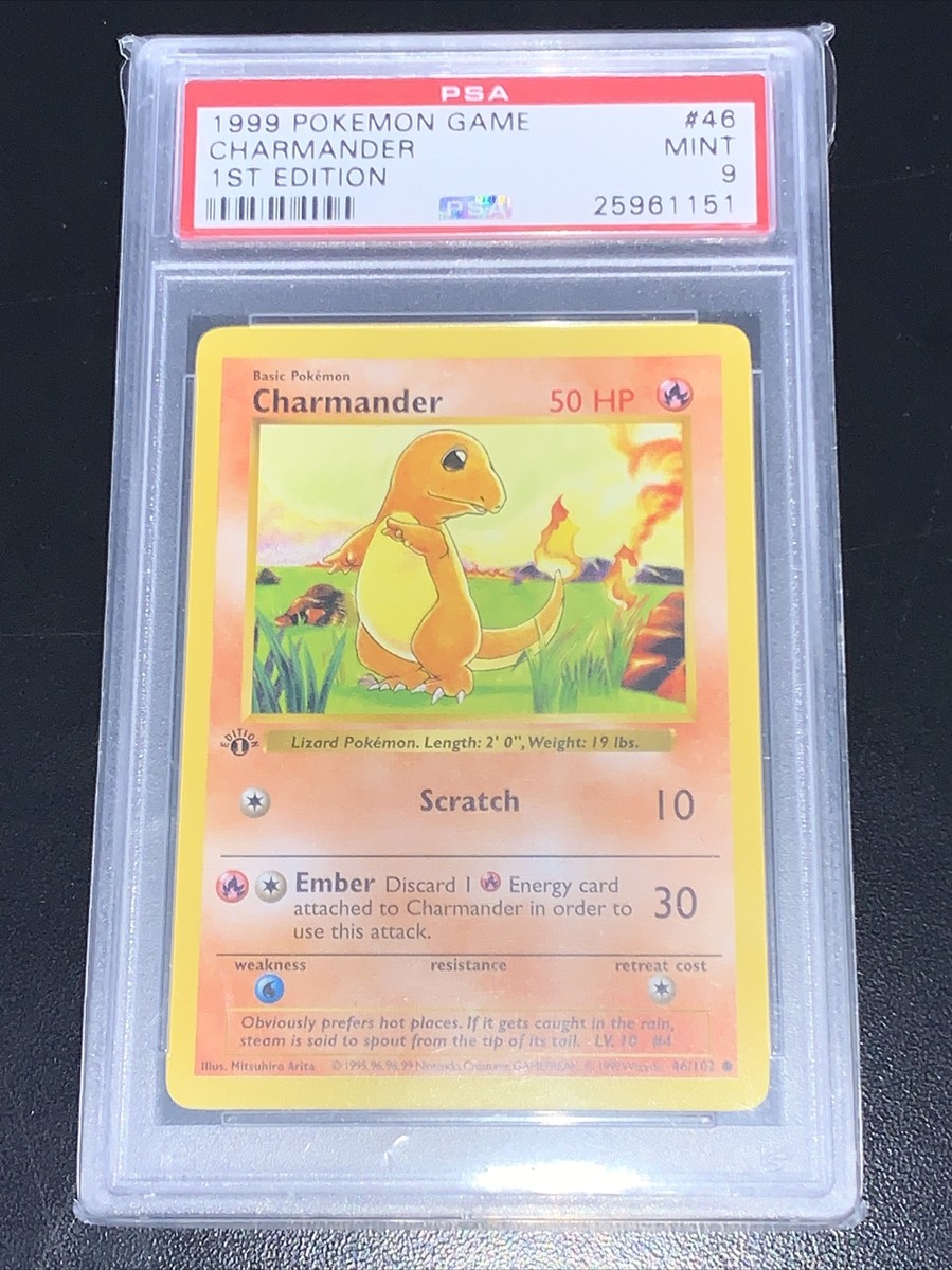 1999 Pokemon Base Set 1st Edition Charmander #46 PSA 9 MINT