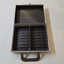 Vintage Cassette Tape Case Holds 16 Brown Leather Faux