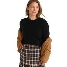 Saks Fifth Avenue Black 100% Cashmere Crew Neck Pullover Sweater Medium