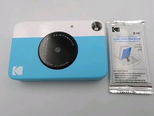 Kodak Printomatic Instant Camera White / Blue - Tested Working + 10 Zink Paper