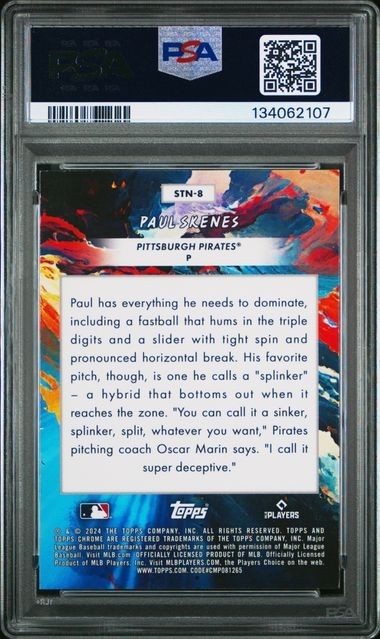 2024 Topps Chrome Cosmic #8 Paul Skenes Stars in the Night PSA 9 MINT Rookie RC view 2