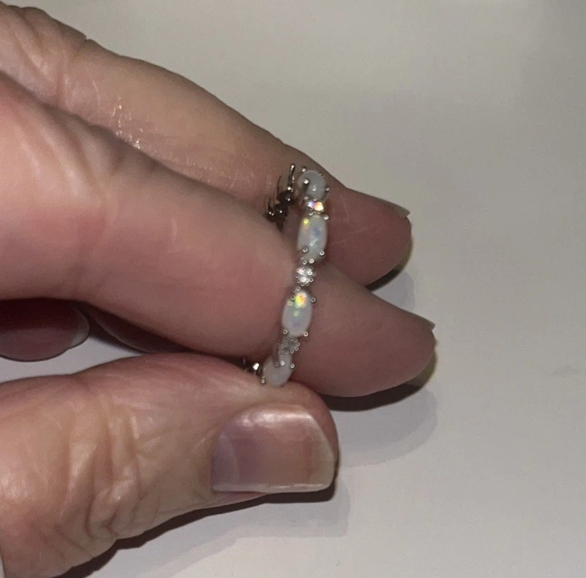 925 Sterling Silver Lab Grown Fire Opal Ring, Size 9.50 - Image 4 of 4