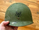 Vintage Korean or Vietnam U.S Military helmet Liner with Eagle Insignia