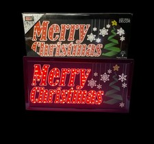 Merry Christmas Sign Display Light Up LED Flex 19"W x 10 H x 1"D Tested