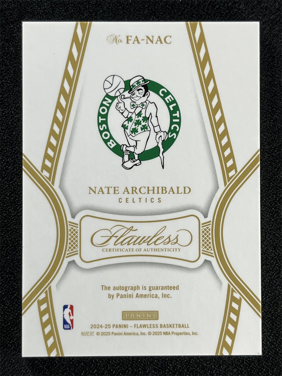 7/15 JSY# 1/1 ! 2024-25 Panini Flawless Nate Archibald #FA-NAC Ruby Auto Celtics view 2