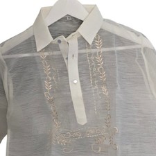 NEW NEVER USED FILIPINO BARONG TAGALOG TEENAGER SIZE 14 KIDS LARGE CREAM