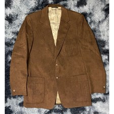 Vintage Kingsridge Suede Dark Brown Blazer Jacket Men's Size L