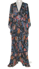 NWT FARM RIO Women CHIFFON Sunset TAPESTRY Kaftan Maxi Dress M MSRP$290