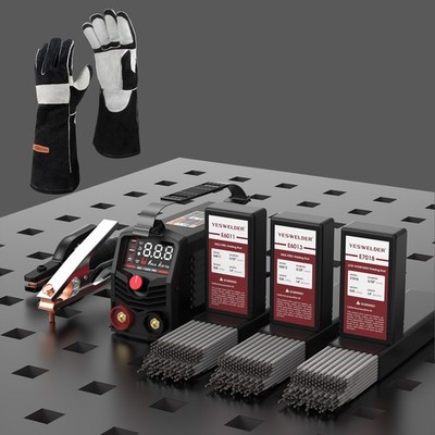 YESWELDER 125A Compact Stick Welder with Gloves & 3 Welding Rod, 110V