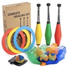 Juggling Kit for Beginners Complete Set  Juggling Balls, Scarves, Rings  Clu...
