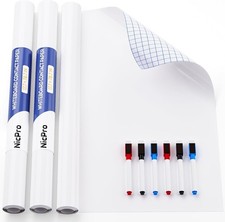 2 Pack Dry Erase Whiteboard Sticker Wall Decal, 17.7" X 78.7" 6.5 ft