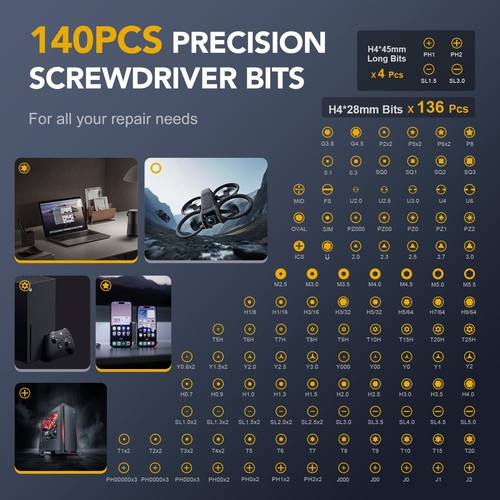 Precision Screwdriver Set, Mini Electric Screwdriver with 140 Magnetic Precis... - Picture 5 of 8