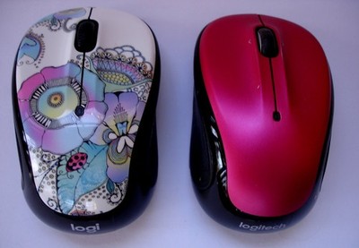 Lot 2 Logitech Wireless Mouse M325c Lady on the Lily & M325 W/ Dongles Tested