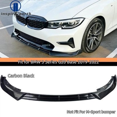 Carbon Black V Style Front Bumper Lip Splitter For BMW 3 Series G20 2019-2022