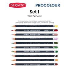 Image of Derwent PROCOLOUR Professional Artist Coloured Pencils Custom Set of 10 Pencils