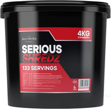 Serious Shredz 4Kg – Diet Whey Protein Powder – Contains L-Carnitine L-Tartrate 16.75 per kilo