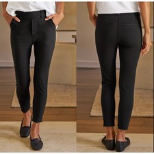 NEW Frank Eileen Cropped Raw Hem Murphy Billion Dollar Pant Black Size: Medium