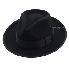 VTG Style Felt Trilby Hat BNWT/NEW 100% Wool Gangster Fedora Men S/M/L