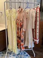Lot of 4 1970s Junior Girls Clothes / 3 Cottage Core Dresses / Quilted Skirt