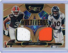Jerry Jeudy Patch 2025 Panini Select Multiverse Copper Prizm /49 NFL #MVJ-JJY