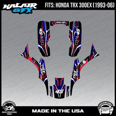 Graphics Kit for ATV Honda TRX300EX (1993-2006) Prime Series - BLUE-SHIFT