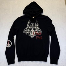 Zadig  Voltaire Clay LC Wolf Black Wool Cashmere Hoodie Sweater Mens M