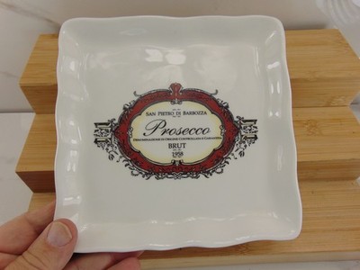 Ceramica Cuore PROSECCO BRUT Plate Cheese snacks desert 6'' wide NEW MINT