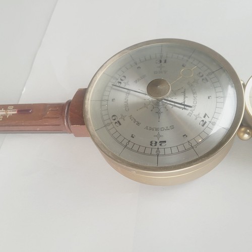 Vintage Airguide Barometer Thermometer Luftfeuchtigkeit Banjo Style 21" Wetterstation - Bild 5 von 9