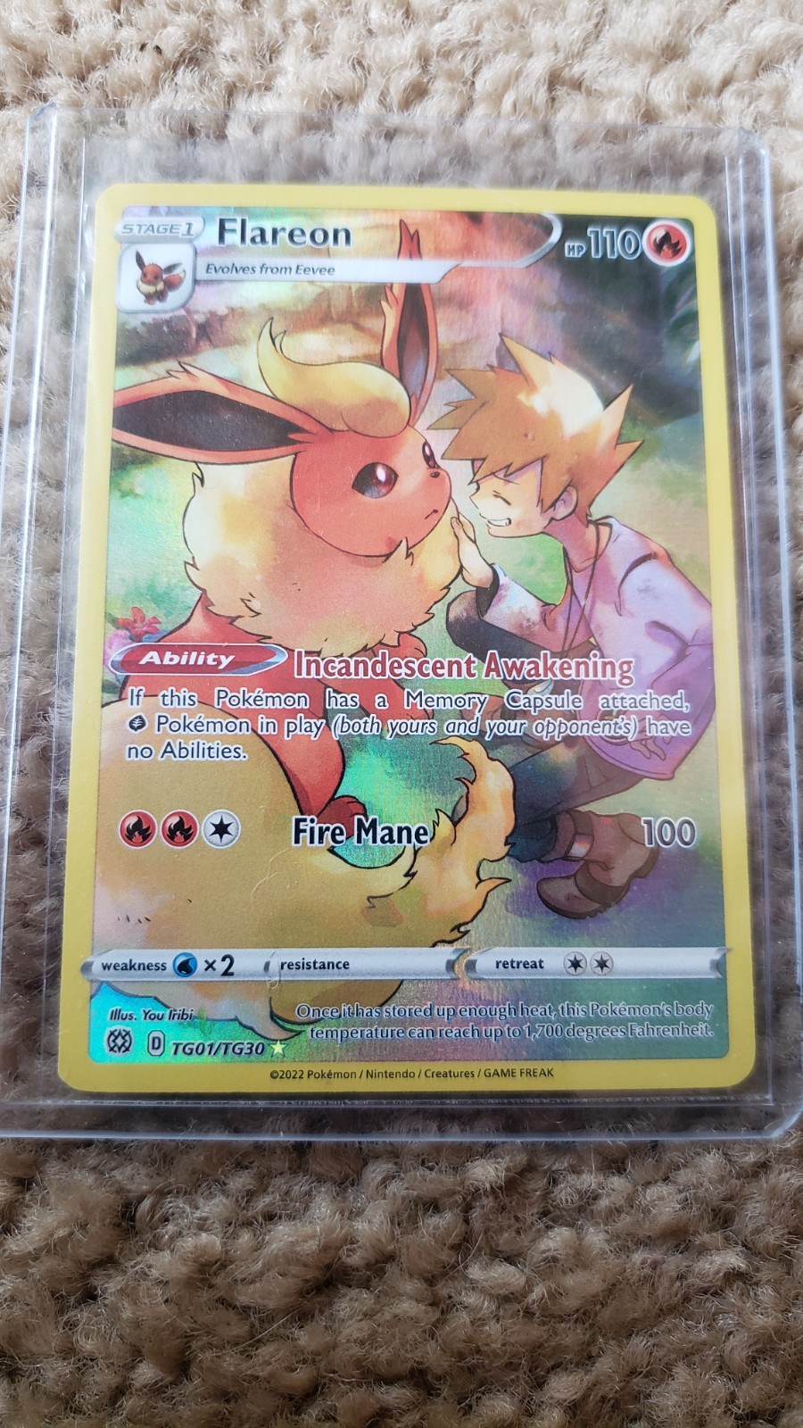 Flareon TG01/TG30 SWSH Brilliant Stars Trainer Gallery Holo Pokemon TCG Card LOO