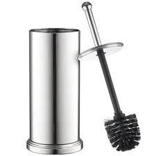 Home-it Toilet Bowl Brush and Holder Set - Chrome Tall Toilet Bowl Cleaner Br...