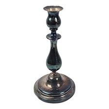 ANTICO CANDELIERE BROGGI MILANO Metallo Argentato Punzonato Stile Liberty Raro