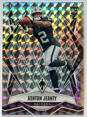 2025 Panini Phoenix Silver Cracked Ice Ashton Jeanty RC #158 Las Vegas Raiders