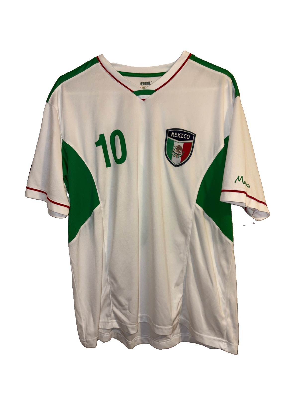 Mexico soccer jersey GOL #10 Mens XL White