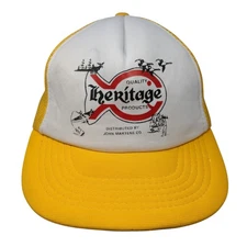 Heritage Quality Products Snapback Trucker Hat Yellow One Size Vintage