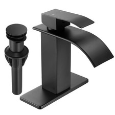 Black Waterfall Bathroom Faucet Lavatory Single Handle 1 or 3 Hole Bathroom S...
