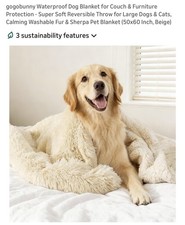 Waterproof Dog Blanket for Couch Furniture Protection - Super Soft Reversib...