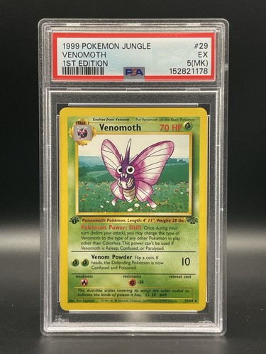 Venomoth (1st Edition) graded PSA 5 for sale on eBay