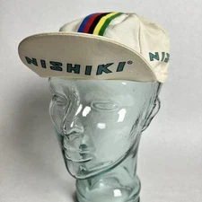 Vintage Nishiki Cycling Cap Hat Stripe Cotton