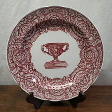Spode Victorian Series "Warwick Vase" Dinner Plate Cranberry Pink Red 10.25" 