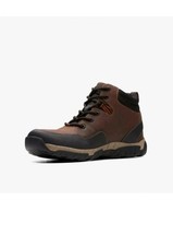 Image of BNIB Clarks Mens Walbeck Top Brown Leather Ankle Boots Size UK 8 G EU 42