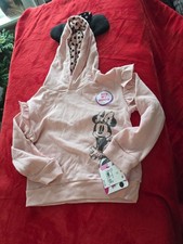 NWT Disney Baby Minnie Mouse Pink Jogger Set Hooded w/ mouse Ears 4T