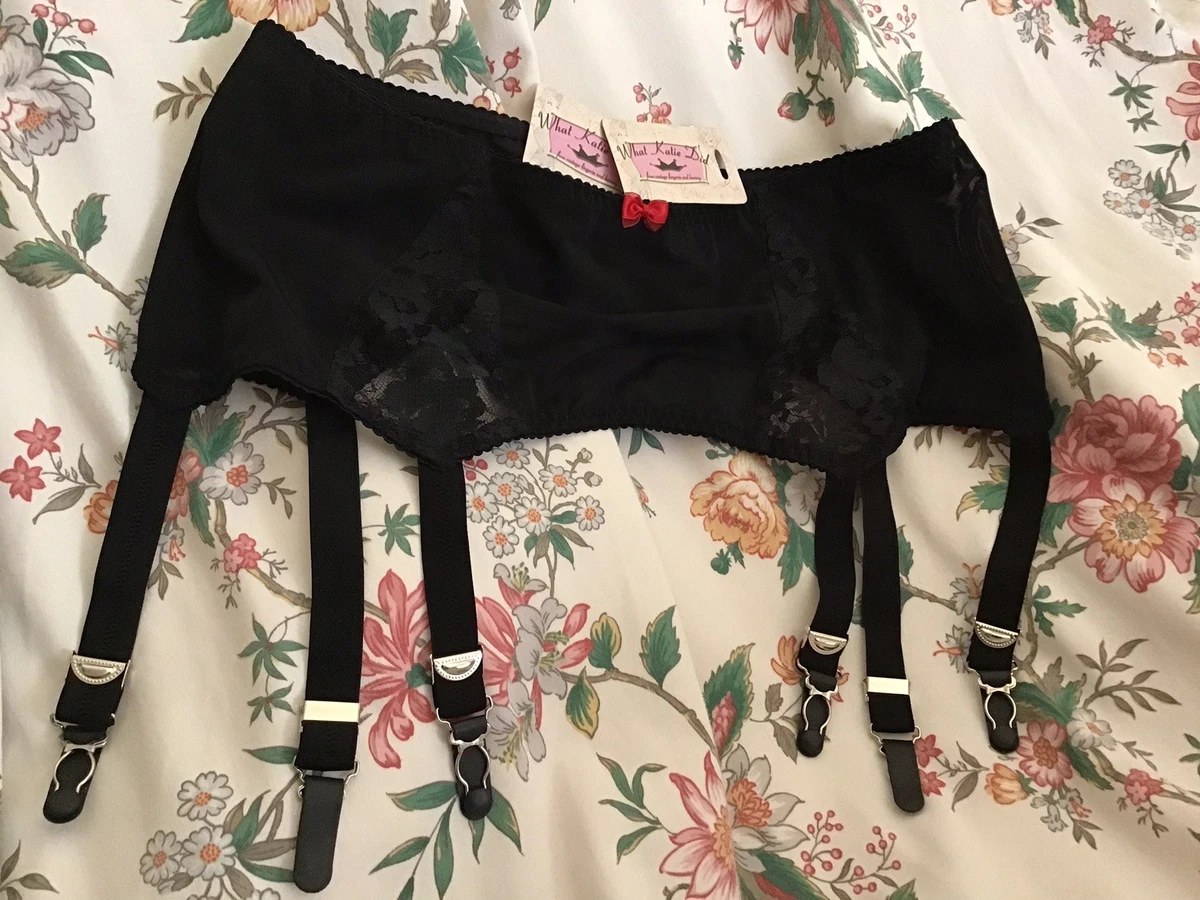 What Katie Did Garter Suspender Belt Emerald Green Satin US8 UK12 Six Clip Pinup what katie did suspender products for sale | eBay UK main image 2