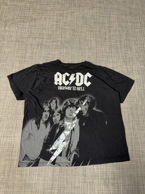 AC/DC Highway to Hell Tee Black Size Large Mens T Shirt Rock Band Tee 2018 Y2K