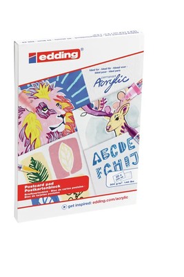edding 30010 Acryl-Postkartenblock A6 20 Blatt weiß | 4-30010-A6 | 2021 | Edding