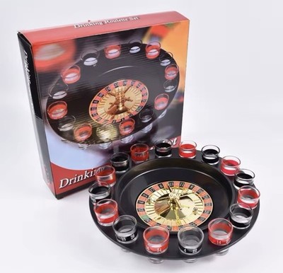 Shot Glass Roulette Drinking Game Set Wheel, Casino, Party Table Games