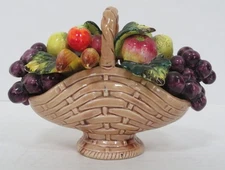 VINTAGE SORRENTO BY ARNART CERAMIC FRUIT BASKET 33/87, W/ARNART JAPAN STICKER