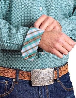 Stetson Western Shirt Mens L/S Mosaic Turquoise 11-001-0526-2067